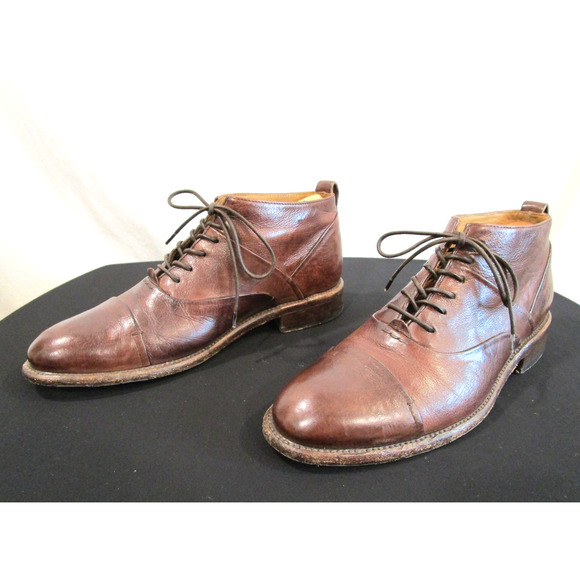 Untamed Street Italy Brown Leather Cap Toe Chukka Boots Men 7 US / 40 EU main image 9